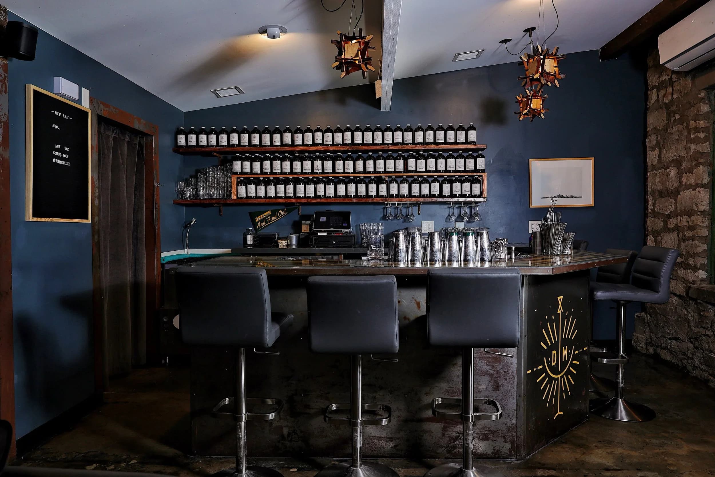 Interior of cocktail bar